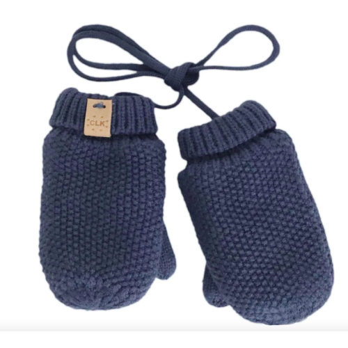 Calikids - Mitaines d'hiver doublée en tricot doux - Bleu